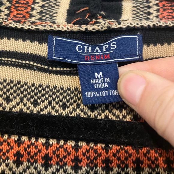 Y2K Chaps size Medium Southwestern Tie Front Striped Shrug Cardigan - Picture 2 of 7